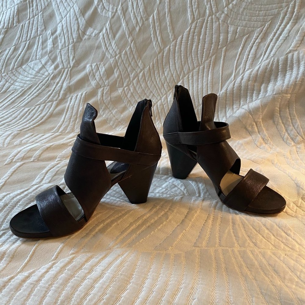 Strappy funky black heels